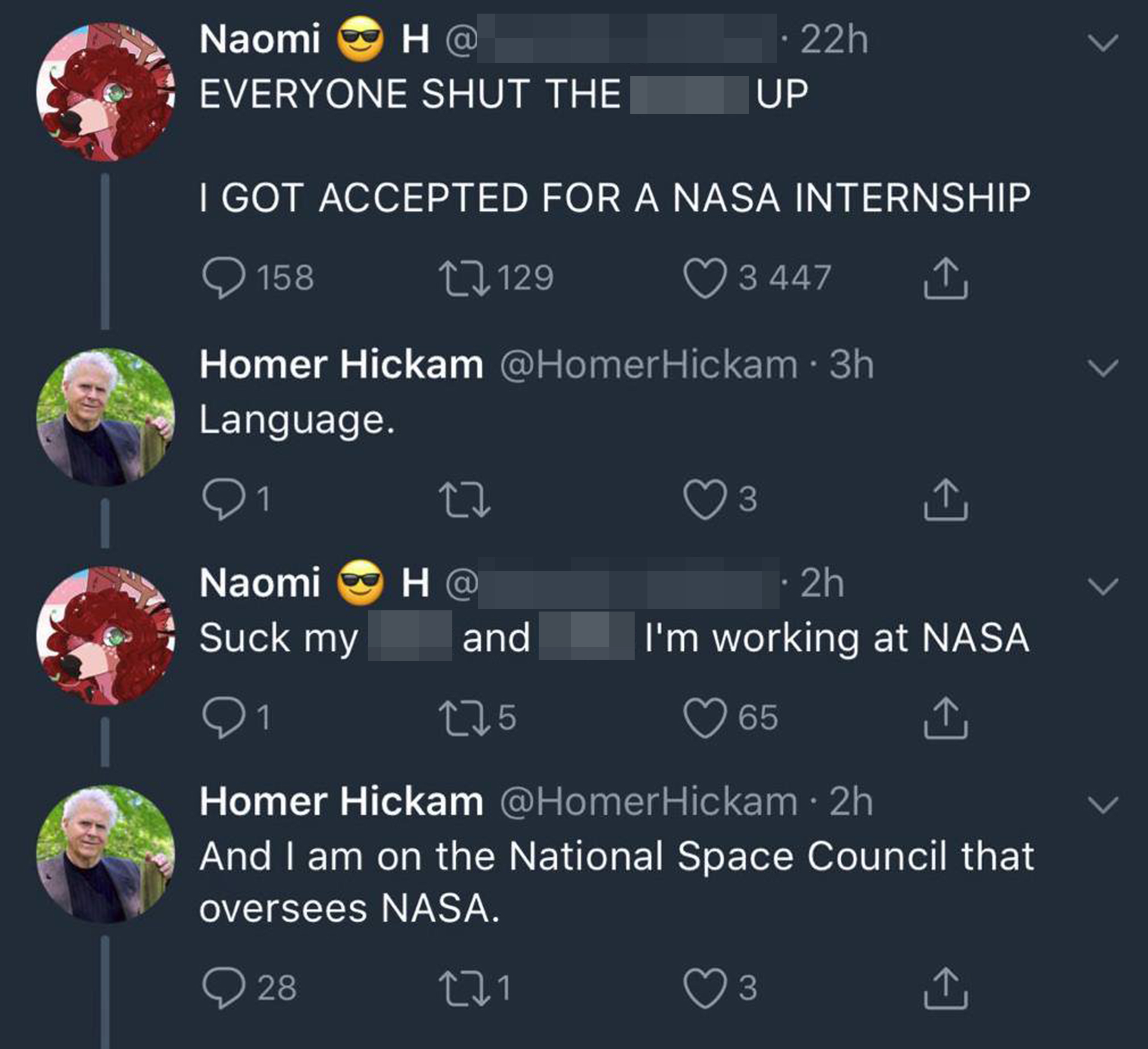 NASA internship tweet thread