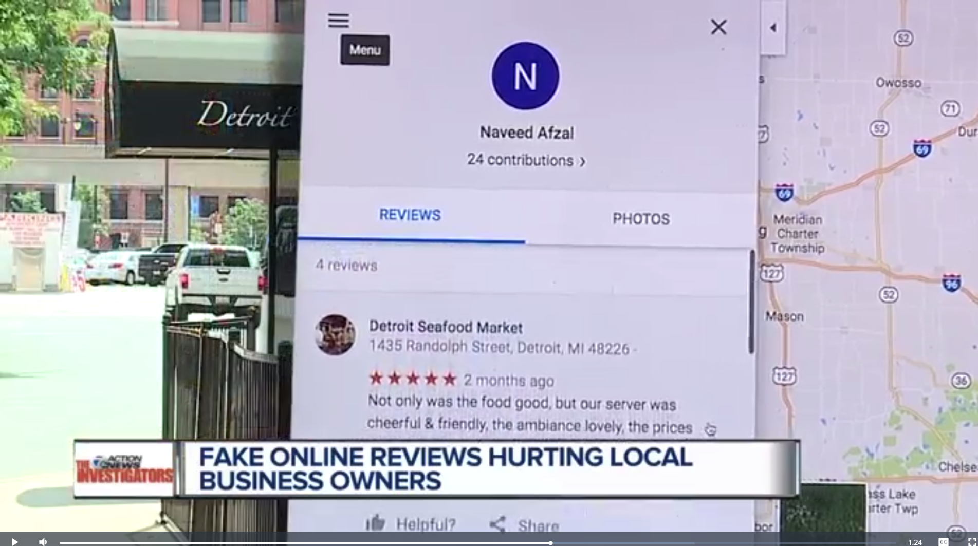 TV image of fake review