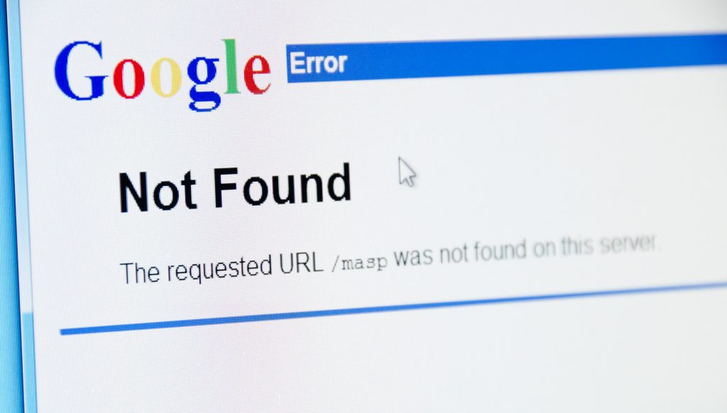 Denver USA - May 27, 2011: Official website of the  Google with its logo. Showing Error 404 - Not Found search results. Shot on a color LCD monitor