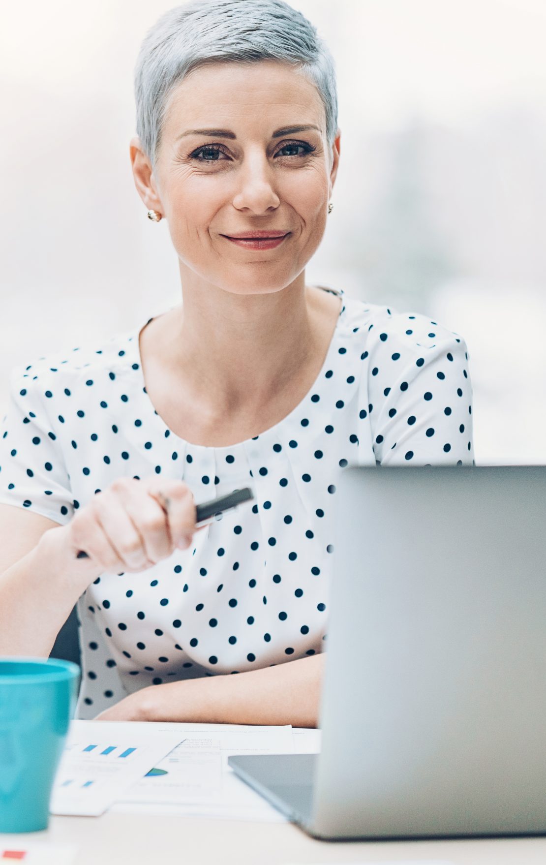 woman working at a laptop