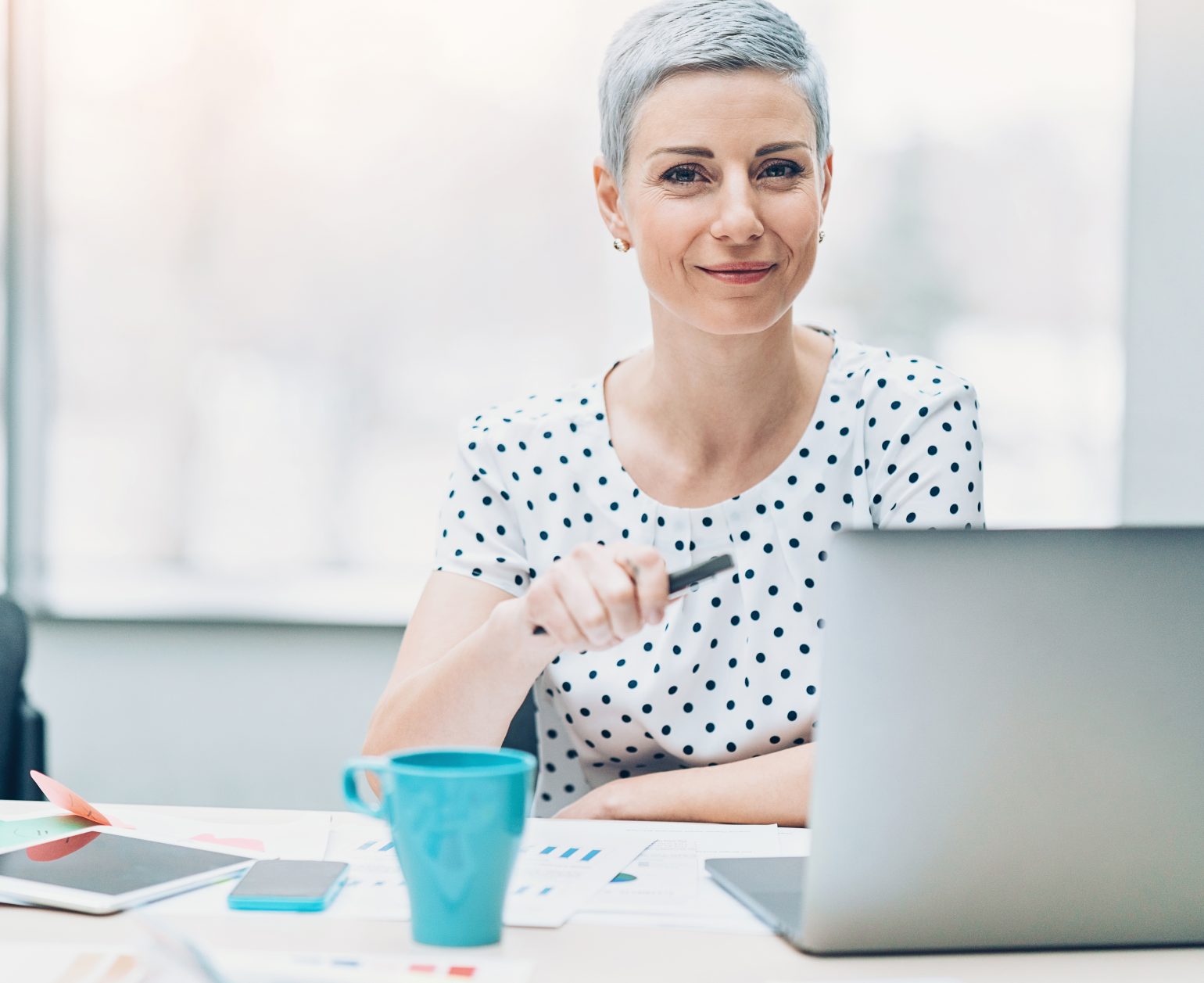 woman working at a laptop