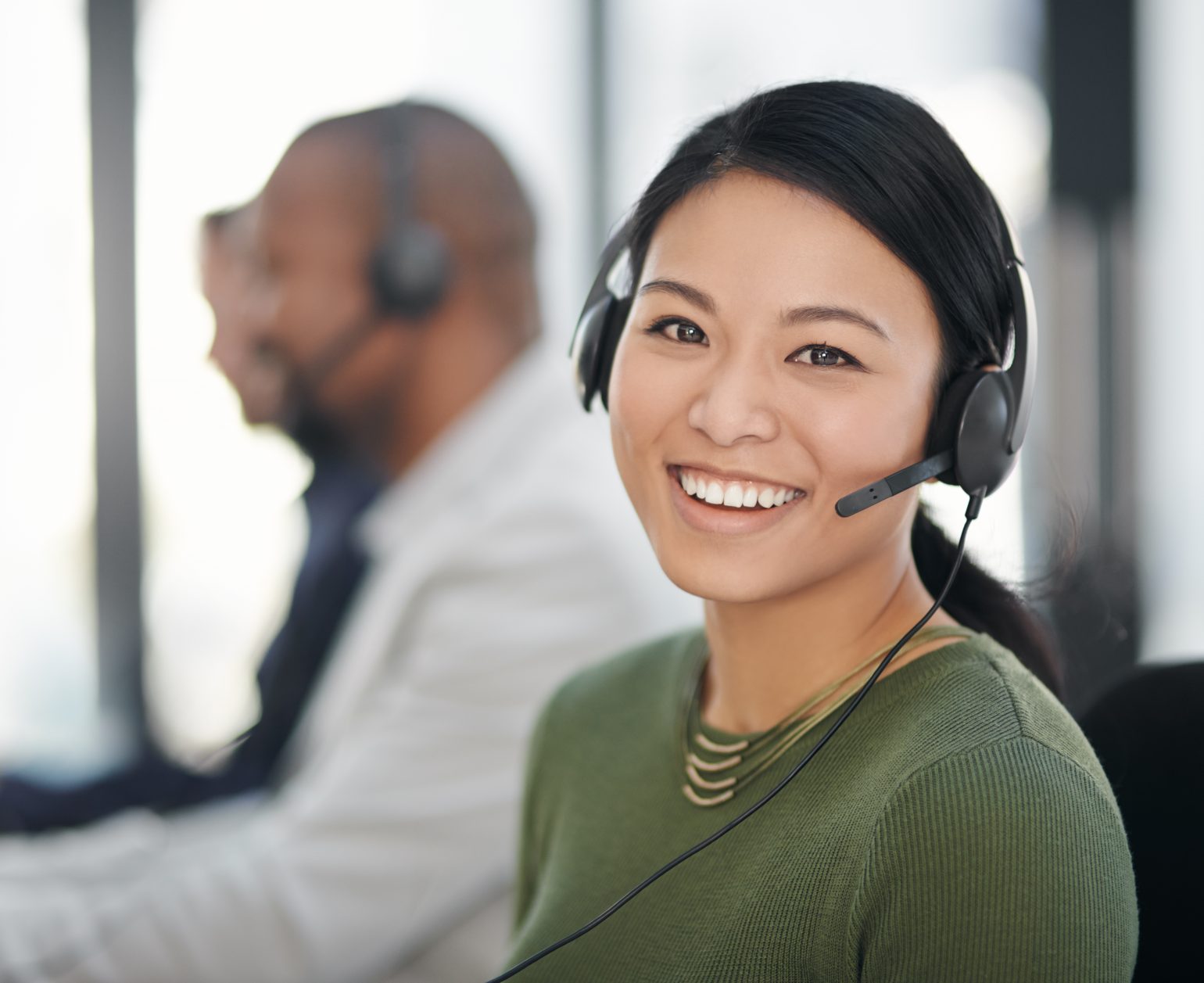 woman in a call center