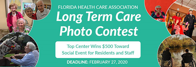 Advertisement for the Florida Health Care Association's long-term-care photo contest.