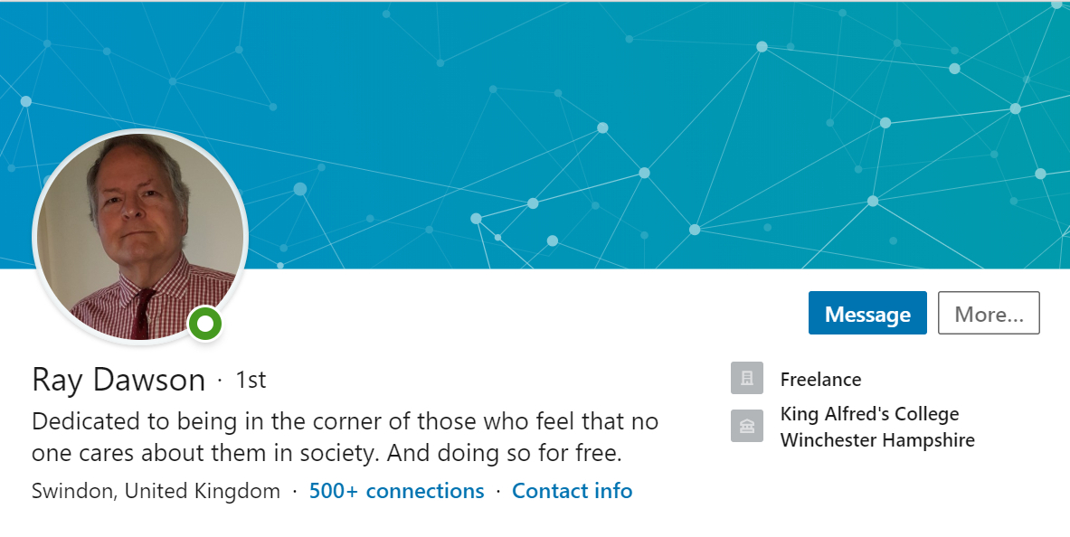 Screenshot of Ray Dawson LinkedIn profile