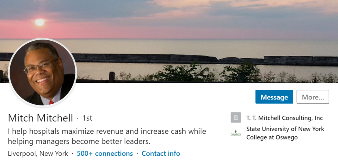 Screenshot of Mitch Mitchell's LinkedIn photo.